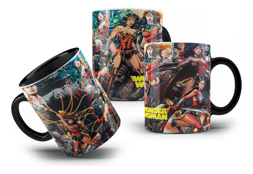 Caneca De Porcelana Mulher Maravilha Quadrinhos Filme 325ml