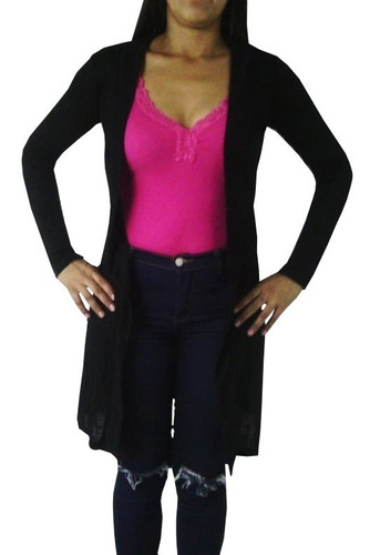 Sweater, Chaleco Largo Manga Larga Algodon Expandes D Moda