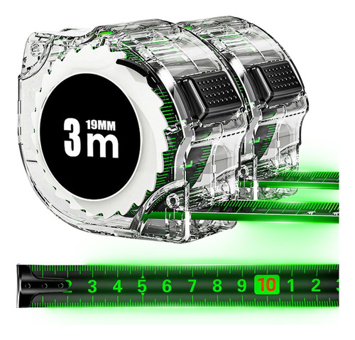 Flexómetro Flourescente, Mxfxw-002, 2 Pzas, 3mx19mm, Abs Y A