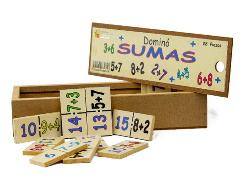 Dominó Didáctico De Madera Sumas