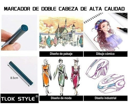 Imagen 5 de 7 de 168 Colore Marcadores Doble Punta Plumones Punta Pincel