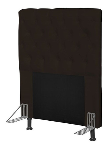  Cabeceira de cama box JS Móveis Cristal 1 corpo 90cm x 126cm Couro sintético marrom