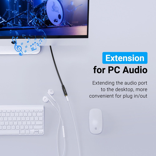 Cable Extension Audio Vention Auxiliar 3.5mm 1m 10 Piezas