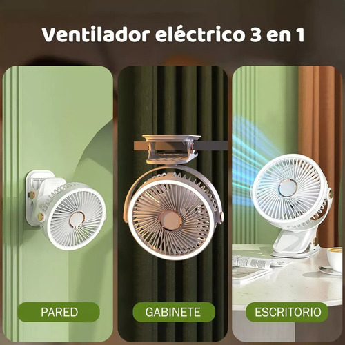 A Ventilador De Escritorio Con Luz 5 Velocidades Diámetro