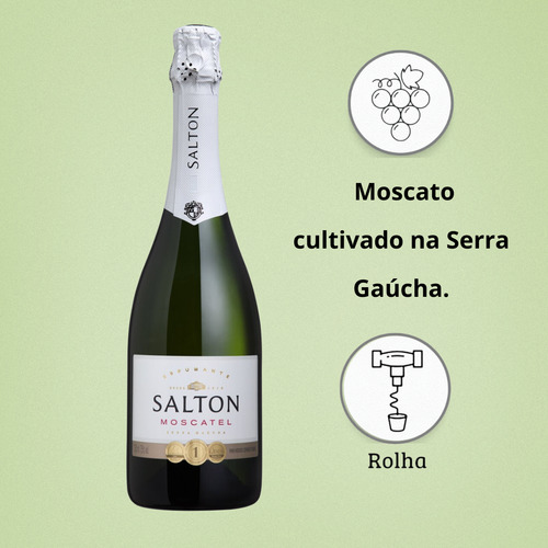 Espumante Salton Moscatel 750ml Nacional Kit 2 Unidades