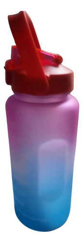 Botella De Agua Vaso Motivacional 2l Cilindro Policarbonato Azul/rosa