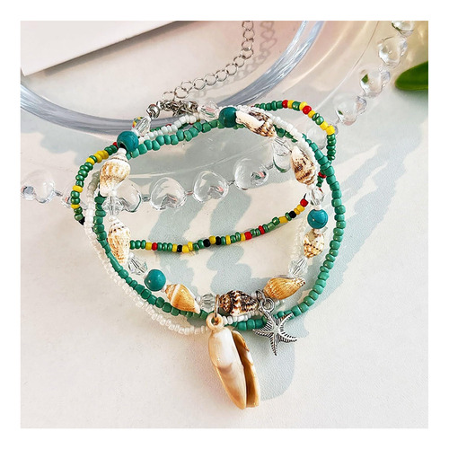 Lvla Gan Pcs Pulseras De Tobillo De Concha De Mar Para Mujer Concha Y Estrella De Mar. 5 Cm