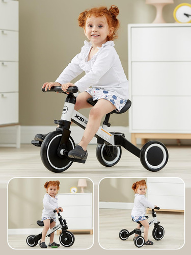Bicicleta 5 En 1 Triciclo Para Niños 1 A 3 Años Ajustable
