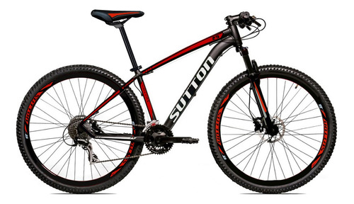 Bicicleta 29 Sutton Câmbio Shimano 21v Disc Hidráulico Xlt Cor Preto/vermelho/branco Tamanho Do Quadro 17