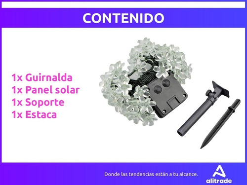 Imagen 8 de 10 de 6,5 Mts Luces Guirnalda Interior/exterior Led Flor