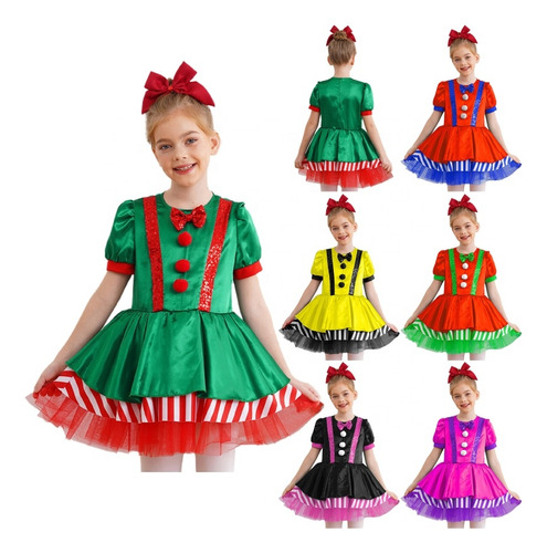 Disfraz Navideño Para Niños Y Niñas, Vestido De Baile Con Tutú, Patinaje Artístico