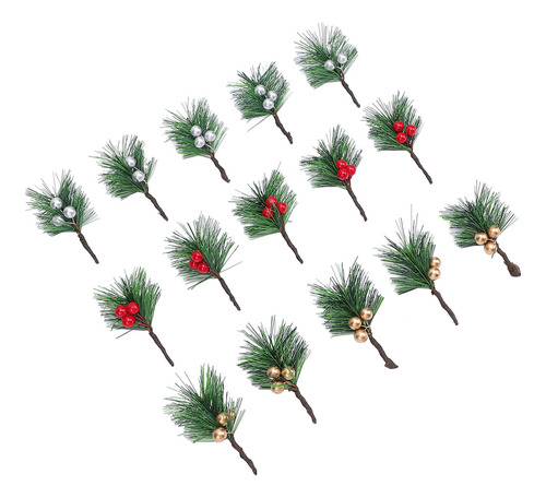 Agujas De Pino Holly Berries, 15 Unidades, Artificiales, Col