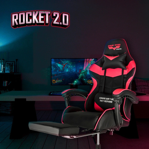 Imagen 6 de 6 de Silla Gamer Reclinable Ergonomica Ajustable Reposa Pies