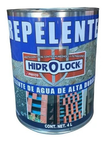 Repelente Hidrolock Para Piedra, Cantera  4 Lt Transparente 