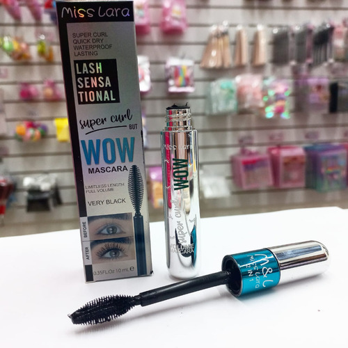 Mascara De Pestañas Rizador 2 En 1 Voluminizadora Miss Lara Color Negro