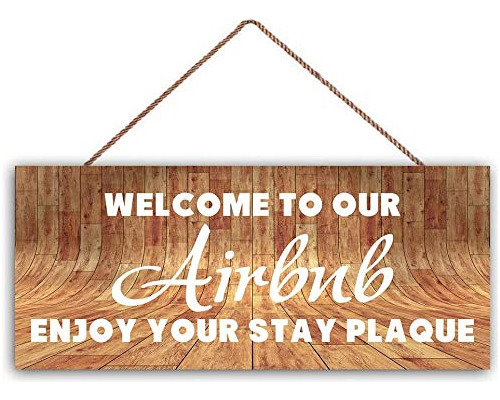 Placa Madera Inspiradora Texto Ingl  Welcome Our Airbnb Your