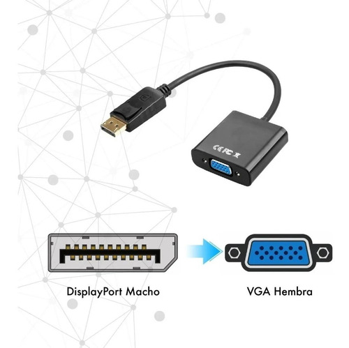 Adaptador De Señal Displayport A Vga Dehuka Unidireccional Ideal Placas De Video Notebook Conversor Display Port A Vga Para Computadora Accesorios Laptops Monitor Proyector Duplicar Pantalla Expandir