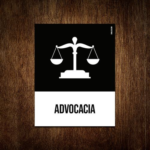 Kit 5 Placa Sinalização Ícone - Advocacia