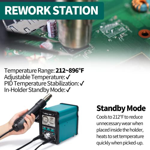 995d+ Evo Soldering Hot Air Station Kit 2-in-1 110w Sol...