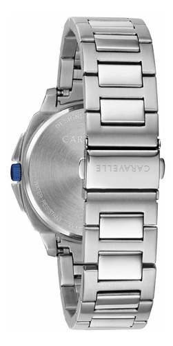 Reloj Caravelle By Bulova Caballero 43b170 Color de la correa Plateado Color del bisel Plata Color del fondo Blanco/Azul