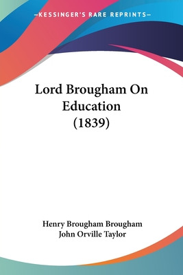 Libro Lord Brougham On Education (1839) - Brougham, Henry