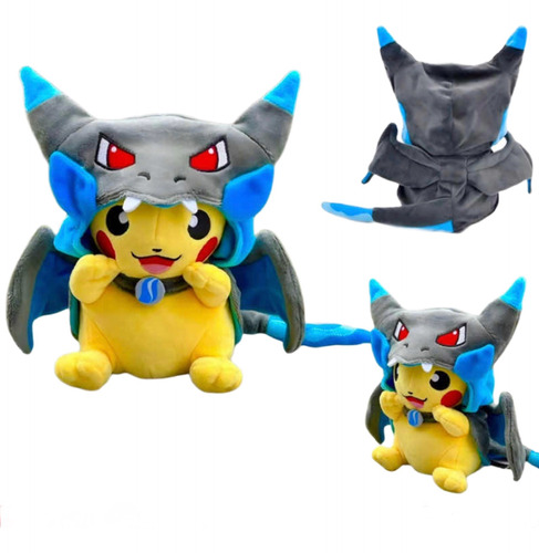 Peluche Pikachu Mega Charizard X Nintendo Game Freak Pokemon