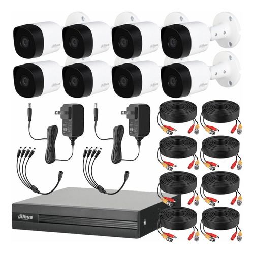 Kit Cctv Dahua Kitxvr1b08- I+8-b1a21 8 Canales 2mp Wizsense