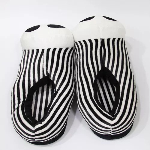 Pantuflas De Felpa Jack Con Calavera De Halloween