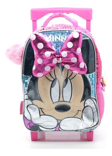 Mochila Minnie Moño 12'' Con Carro Original Cresko