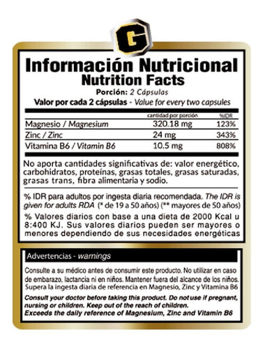 Zma Gold Nutrition Zinc Magnesio Precursor De Testosterona