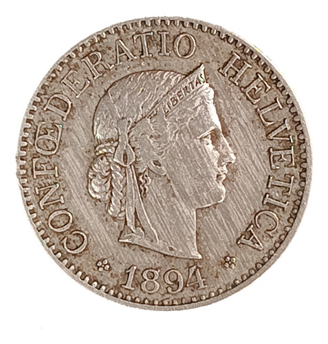 Suiza 10 Rappen 1894 Muy Bueno Km 27 