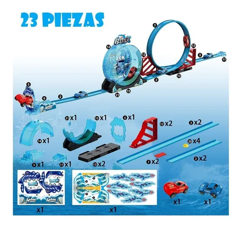 Pista De Carreras Niños Autos Tiburon Juguete