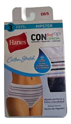 Hanes Hipster ALG Stretch Pack 3 Pzs Color Y Diseñ Surt