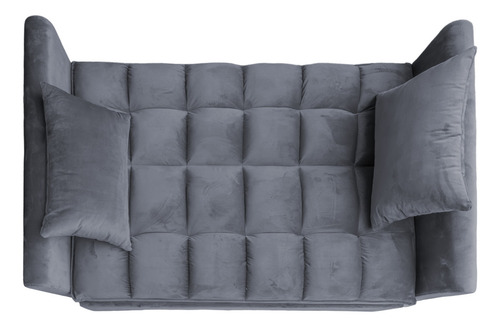 Sofácama Reclinable Convertible Matrimonial Bossa Anders Color Gris Diseño De La Tela Capitonado