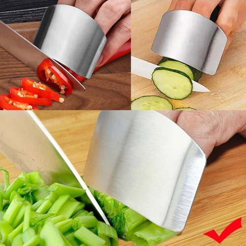 Protetor De Dedos Contra Cortes De Legumes Carnes Aço Inox