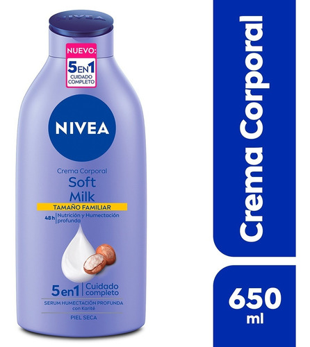 Crema Corporal Nivea Soft Milk Con Karité Piel Seca 650 Ml