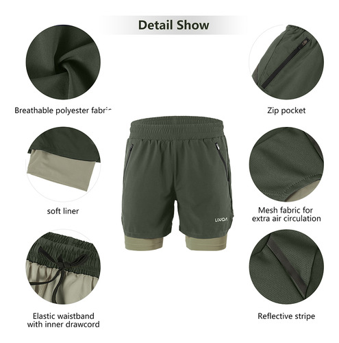 Pantalones Cortos Lixada Quick Shorts Running Active 2 Para