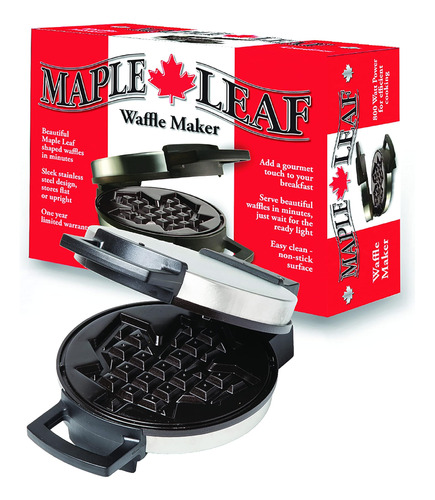 Maquina Para Hacer Waffles Bcoww Maple Leaf