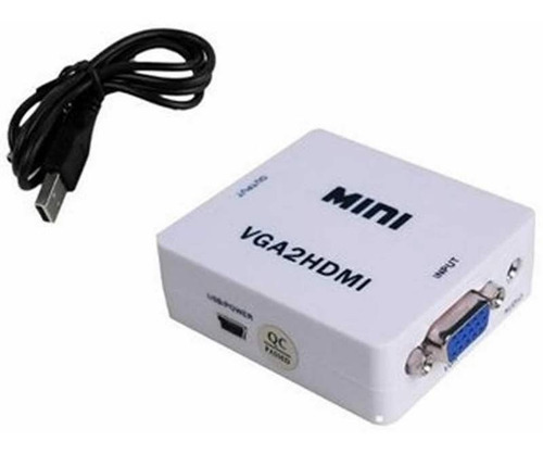 Convertidor Adaptador Vga A Hdmi 1080p Audio Pc Portátil Tv