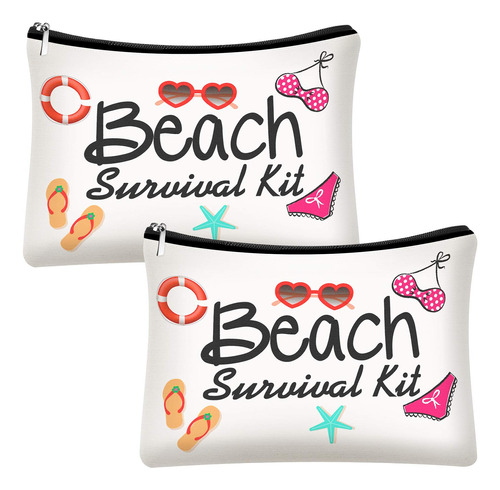 Kit De Supervivencia De Playa De 2 Piezas, Bolsa De Cosmtico