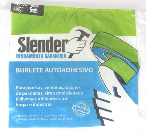 Burlete Blanco De 5mt 10mm Ancho X 10mm Espesor Slender