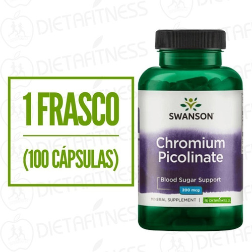 Picolinato De Cromo 100 Caps, 200 Mg. Swanson Dietafitness