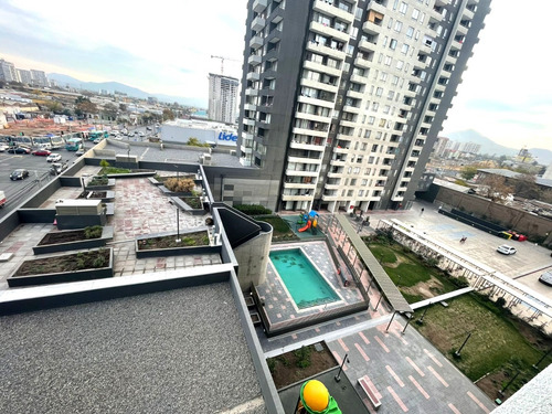 Depto Estudio Seminuevo Con Terraza Bonita Vista Santiago