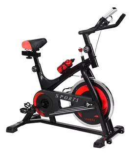 Bicicleta fija Centurfit MKZ-CFBICI6KGNEG para spinning color negro y rojo