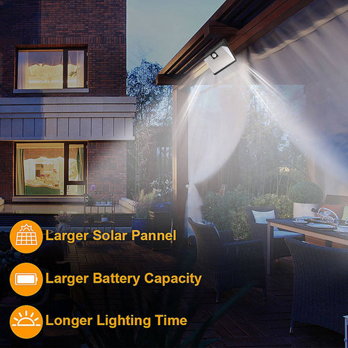 Luminária De Parede Solar Externa .sj 260 Led Com Sensor De
