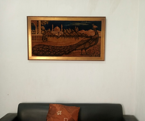 Cuadro Tapiz Antiguo Con Motivos Árabes 104 X 78 Cm (Usado)