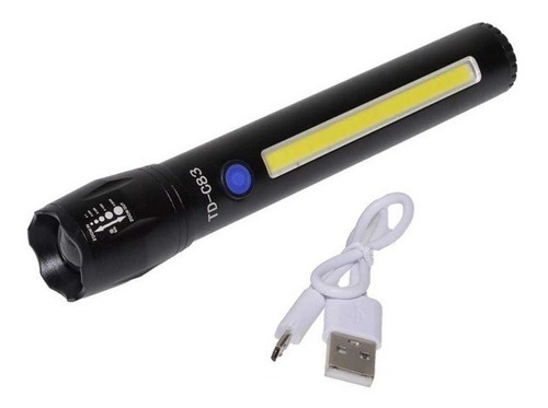 Linterna Led Recargable Usb Tactica Metal De Mano Multiuso