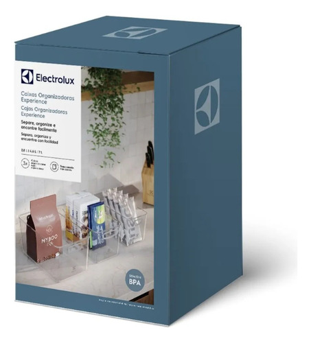Conjunto de Caixas Organizadoras Electrolux Experience 3 Un, 14.4L Modular