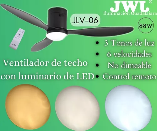 Ventilador de 3 velocidades con luz led, negro