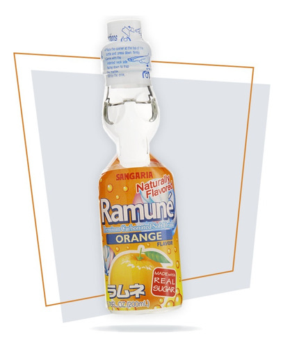 Refresco Ramune Japonesa Naranja En Botella 200 ml Pack X 6